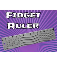 3D Baskı Dokunsal Fidget Cetveli - Kabartmalı Stres ve Odaklanma Oyuncağı - Gri