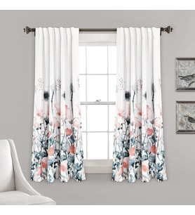 Lexroo Zuri Flora Oda Karartma Pencere Perdesi Panel Çifti, 160 cm Uzunluk x 132 cm Genişlik