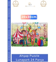 #Puzzle Eğitici Zeka Geliştirici Çocuk Oyuncak Seti Dayanıklı Ahşap Puzzle Lunapark 24 Parça