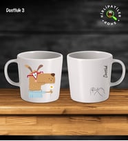KirliPatiler Taş Kupa Fincan Üzeri Dostluk Baskılı (Model 3)