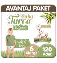 Baby Turco Doğadan Avantaj Paket Külot Bez 6 Beden 60x2 120 Adet