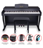 Jwin Sapphire SDP-215 Çekiç Aksiyonlu 88 Tuşlu Dijital Piyano + Tabure - Siyah