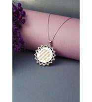Dualı Ayetel Kürsi Gümüş Kolye 925 Ayar Zirkon Taşlı Kolye (Silver)