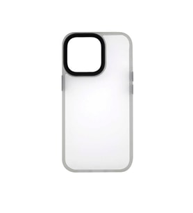 iPhone 13 Pro Kılıf Kenarları Renkli Arkası Mat Kılıf (Beyaz)