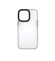 iPhone 13 Pro Kılıf Kenarları Renkli Arkası Mat Kılıf (Beyaz)