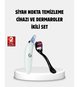 Evde Profesyonel Cilt Bakımı Dermaroller + Siyah Nokta Temizleyici Setı