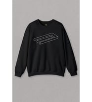 Unisex Sweatshirt 3 Üç Boyutlu Optik İlizyon İlüzyon Illusion Baskılı Sweat (Siyah)