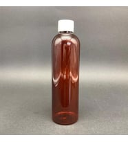 250 cc Kahverengi  Pet  Şişe - Beyaz Kapaklı- 250ml Kapaklı Plastik Şişe x 10 Adet