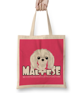 Maltese Dog 02 Bez Çanta Uzun Saplı