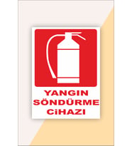 İş Güvenliği Uyarı Levhası Yangın Söndürme Cihazı