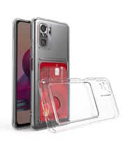 Coverzone Xiaomi Redmi Note 10S ile Uyumlu Kartl?kl? ?effaf Kamera Koruma Y�kseltisi Z-Serta Silikon Anti-?ok �zellikli K�?eleri Airbag ?effaf Telefon K?l?f?
