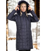 Dewberry Kadın %100 Polyester Kaban Koyu Lacivert Z6653 Günlük Dış Giyim, Katmanlı Kombin, Seyahat Gardırobu