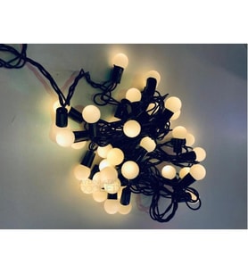 5 Metre 28 Led Fişli Sarı Işık Mini Top Led Siyah Kablo 6200-01