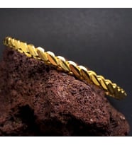 VOG 24 AYAR ALTIN KAPLAMA 6 MM ADANA BURMA BİLEZİK (Sarı)