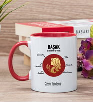 Kişiye Özel Başak Burcuna Hediye Kırmızı Kupa Bardak
