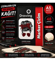 DreamArt Galery A5 Marker Defter Profesyonel Marker Çizim Defteri 48 Yaprak Üstten Spiralli