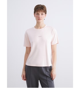 LCW Comfort Pembe Bisiklet Yaka Baskılı Kadın Tişört
