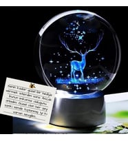 Kristal Cam Küre Renk Değiştiren LED Işıklı Gece Lambası Dekoratif Özel Hediye Notu