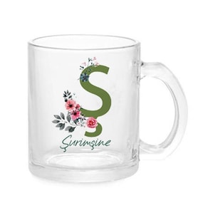 Şeffaf Cam Kupa Bardak(istenilen baskıyla)