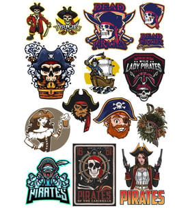 Korsan Sticker Set 14 Parça Telefon, Tablet, Defter, Laptop Sticker