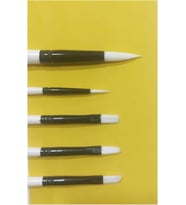 5'li Karışık Sentetik Akrilik Fırça Seti, Yağlı Boya için, 2.5mm Genişlik, 15cm Sap Uzunluğu, 6 Parça, Standart Boy