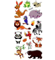 Sticker Kabartmalı Stiker Defter Planlayıcı Etiket (LRI003)-17x9 cm- Sevimli Hayvanlar