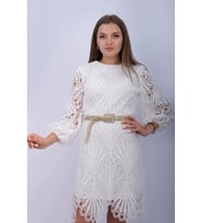 QL ACCESSORY Taşlı Kemer (Motifli Krem)