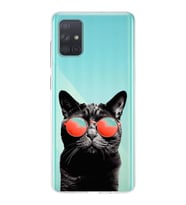PrintiFy Samsung Galaxy A71 ile Uyumlu 1mm Slim Fit Kedi 3 050d Baskılı Şeffaf  Kılıf