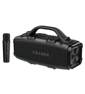 LEADER LP330 IPX5 Bluetooth SD USB AUX FM Radyo Kablosuz Mikrofon TAŞINABİLİR TOPLANTI AMFİSİ (Siyah)
