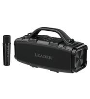 LEADER LP330 IPX5 Bluetooth SD USB AUX FM Radyo Kablosuz Mikrofon TAŞINABİLİR TOPLANTI AMFİSİ (Siyah)