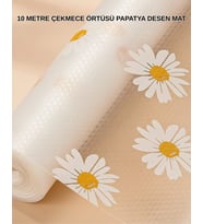 10 Metre Papatya Desenli Dolap İçi Kaymaz Koruyucu Mat