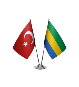 Gabon İkili  Masa Bayrağı
