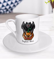 BK Gift Kişiye Özel Happy Halloween Tasarımlı Türk Kahvesi Fincanı-6