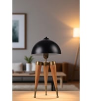 STİL NATUREL SİYAH RETRO BAŞLIKLI MASA LAMBASI