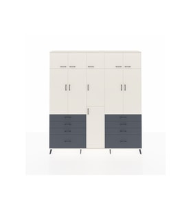 Arges Dolap 8 Raflı 8 Çekmeceli 3 Askılı 220x30x243 Aytaşı-Aytaşı/Antrasit