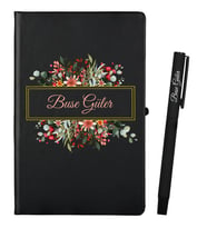 Kişiye Özel İş Arkadaşına Hediye Siyah Defter ve Siyah Roller Kalem Seti
