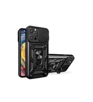 Apple İphone 16 Pro Kılıf Pars Lens Yüzüklü Silikon - Siyah
