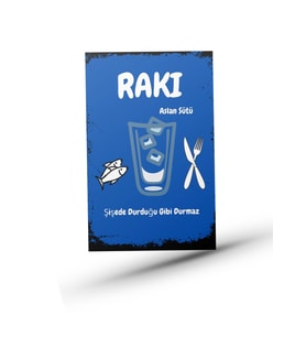 Rakı Ahşap Retro Poster 28 x 20