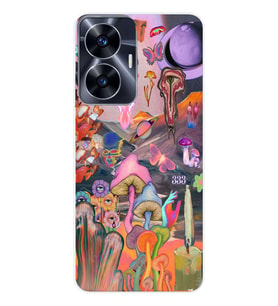 Realme C55 Uyumlu Aesthetic Desenli Şeffaf Telefon Kılıfı