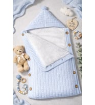 Triko Bebek Battaniye &kundak Welsoft Elyaflı +şapka