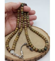 Yeşil Sandal Ağacı Kapsül Kesim 99luk Tesbih 7*8mm (56606)