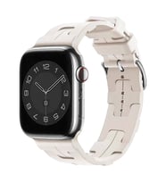 Apple Watch 7/8/9 41mm Kordon Silikon KatKat Kordon 92 (Siy.Byz.Kareli Dsn.)