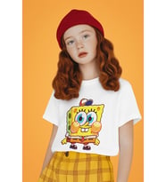 Tatlı Süngerbob Baskılı Unisex Çizgi Film Çocuk Tişört (1-12 Yaş)