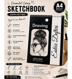 DreamArt Galery A4 Sketchbook Eskiz Defteri Çizim Defteri