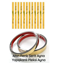 Altın Aynalı Pleksi Şerit 1 Adet (1cm x 240cm) Duvar Çıtası Duvar Paneli Lambiri Paneli