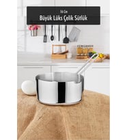 16 Cm Büyük Boy Lüx Paslanmaz Çelik Sütlük & Sosluk & Kaçerola