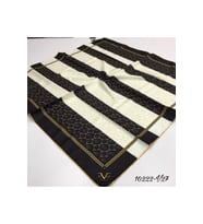 Çizgili Desen Black Seri Twill Eşarp Eşarp Askısı ile Birlikte 90x90 cm Siyah Sa