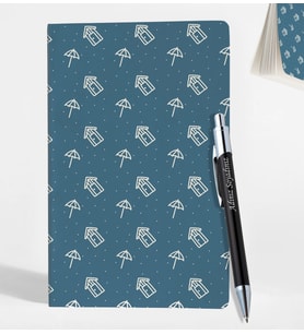 Kişiye Özel Siyah ve Gümüş Renk Metal Tükenmez Kalem & Çizgisiz Defter Set GDTK-909110