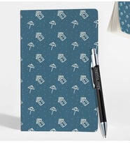 Kişiye Özel Siyah ve Gümüş Renk Metal Tükenmez Kalem & Çizgisiz Defter Set GDTK-909110