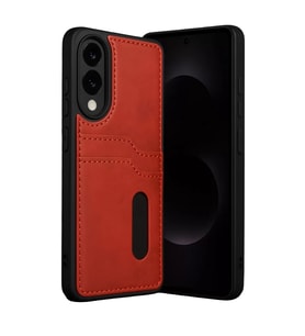 S25 Edge Sara Kartvizitli Deri - Kırmızı